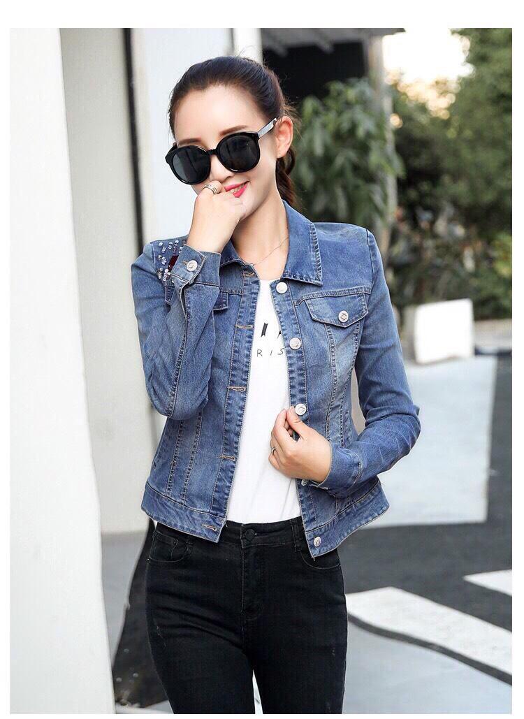 [HCM]Áo khoác jean thêu môi cao cấp TK223