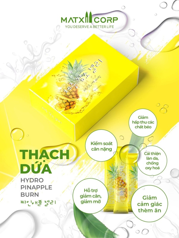Combo 2 Thạch dứa giảm cân Max Health Hydro Pinapple Burn