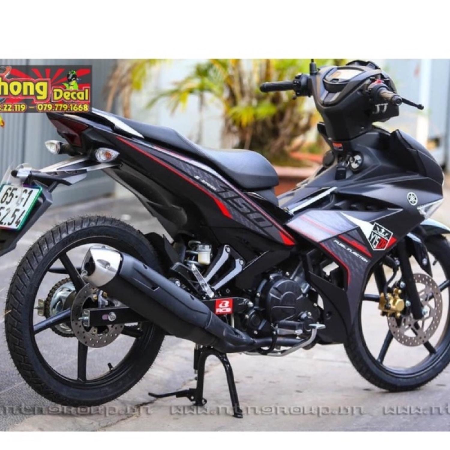 Tem rời yamaha exciter 150 y15zr dán xe đen nhám