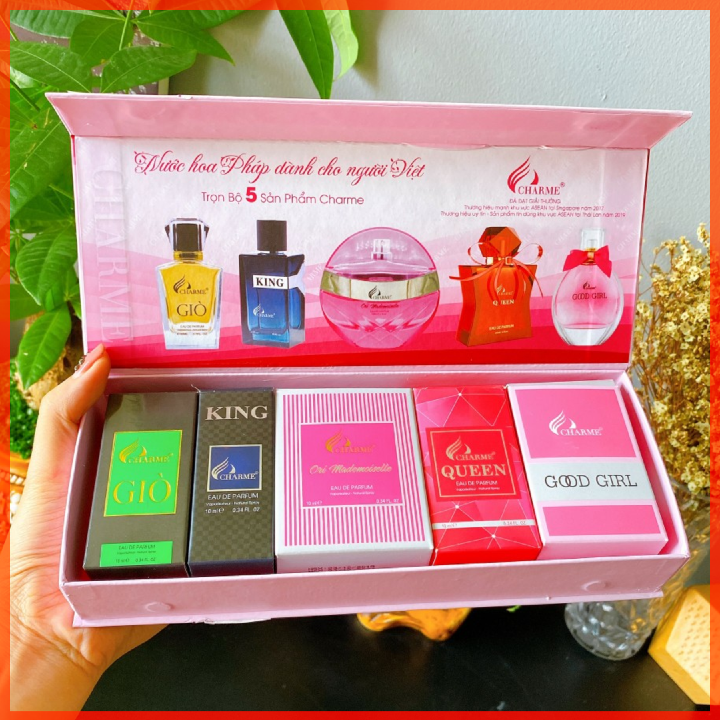 Set 5 Mùi Nước Hoa Hot Cha rme (1 Set 5 chai mùi nam lẫn nữ) - Mỗi chai 10ml