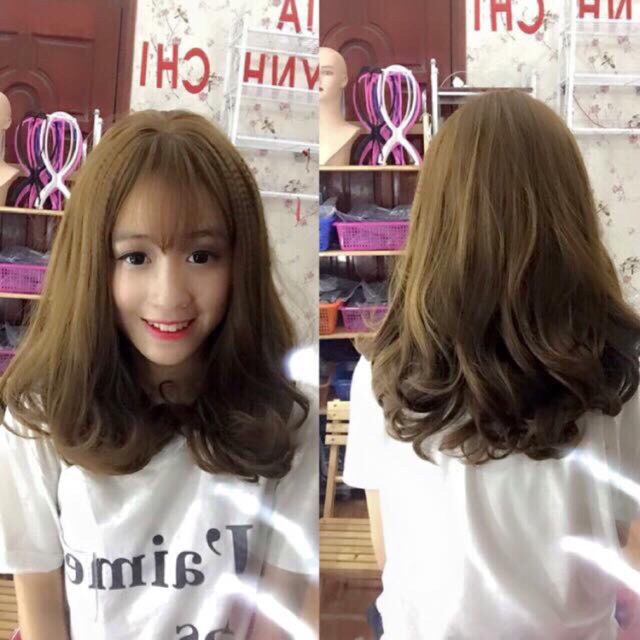 Tóc giả nữ 😍😍FREESHIP😍 nguyên đầu xoăn ngắn - mã 8161