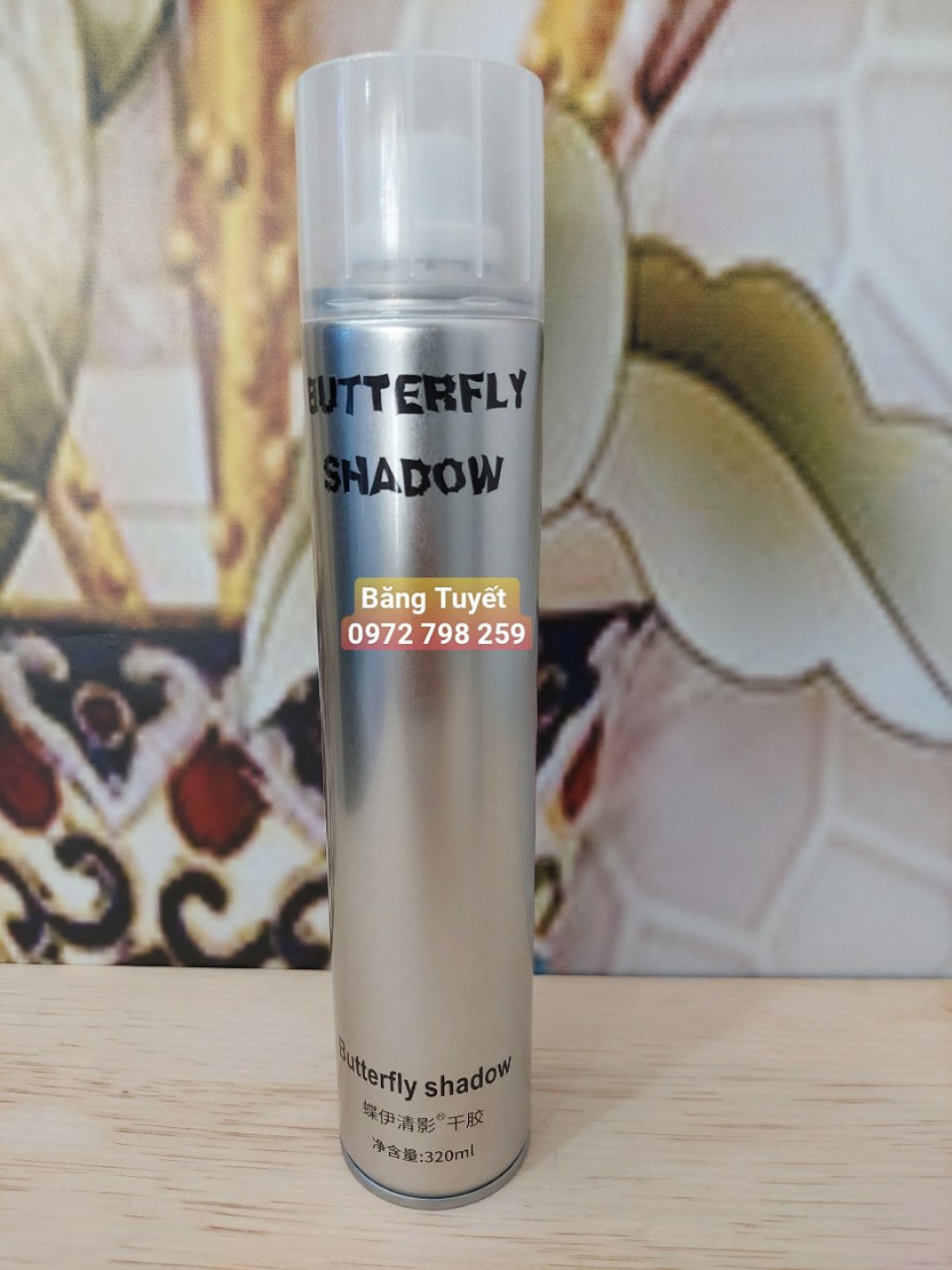 Gôm xịt tóc nam giữ nếp tạo kiểu Butterfly Shadow 320ml - gôm bạc