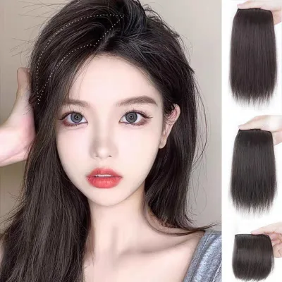 DAFCASV Invisible Seamless Thickened With Toupee Clip In High Temperature Fiber Hair Extensions Hairpiece Wig Pads Straight Wigs