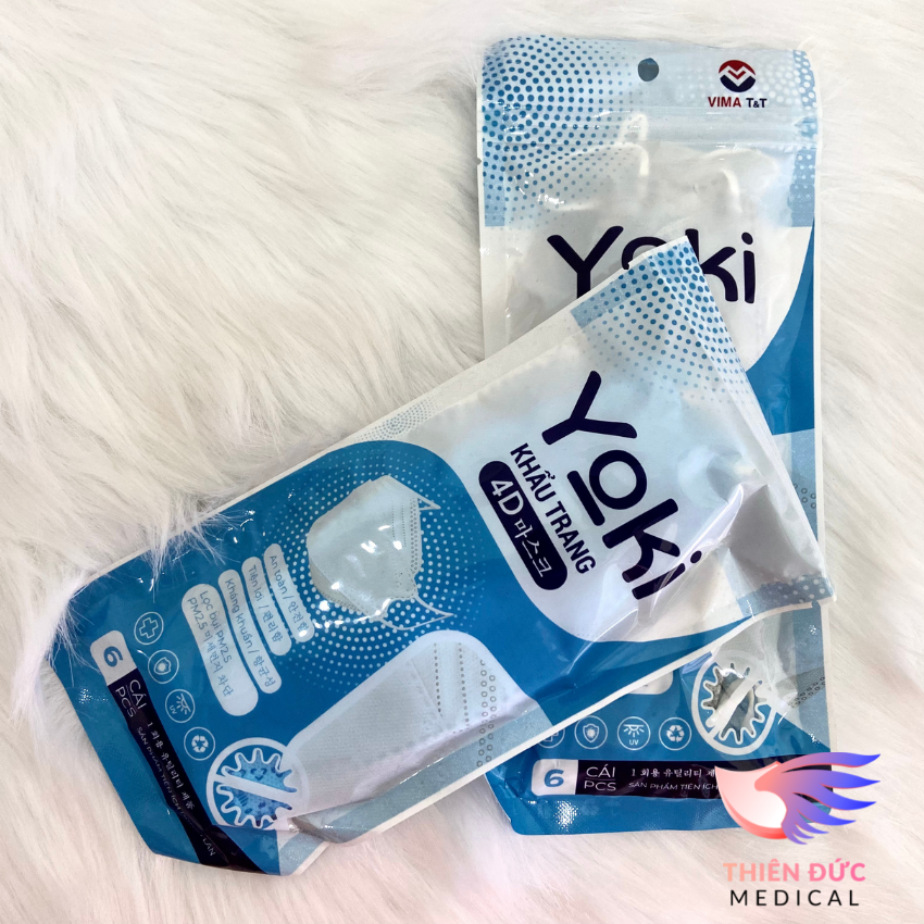 Bịch Khẩu trang KF94 Yoki Kháng Khuẩn (Người lớn – Bịch 6 chiếc)