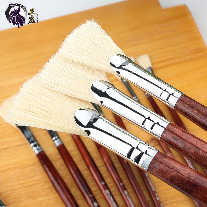 Bộ 6 bút lông cọ quạt, cọ vẽ chấm cây (số 1,4,6,8,10,12)