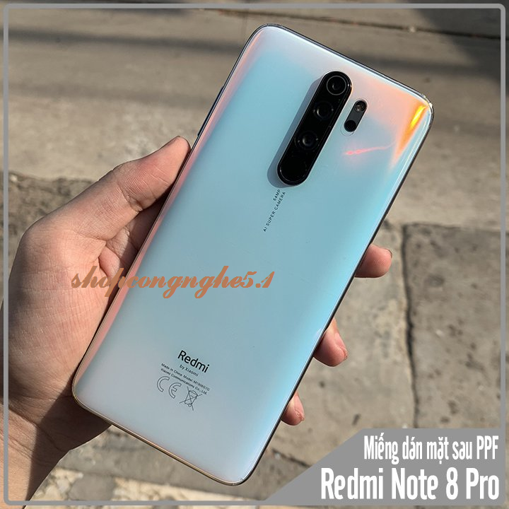 Miếng Dán PPF Xiaomi Redmi Note 8 Pro Mặt lưng Trong suốt + Ánh 7 Màu