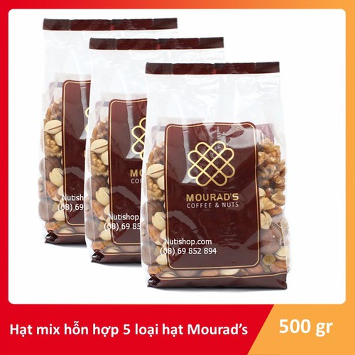 [HCM]Mix Nuts 5 Hạt Không Vỏ (Nướng chín dậy vị dòn ngon) 500G