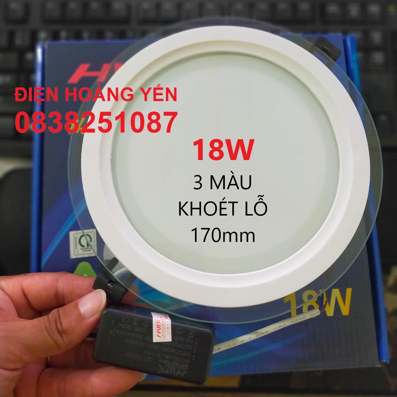LED Âm Trần Kính 18w 3 Chế Độ HUFA