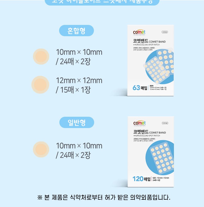 [63 miếng] Miếng Dán Mụn Giảm Sưng Comet Hydrocolloid Spot Patch Korea