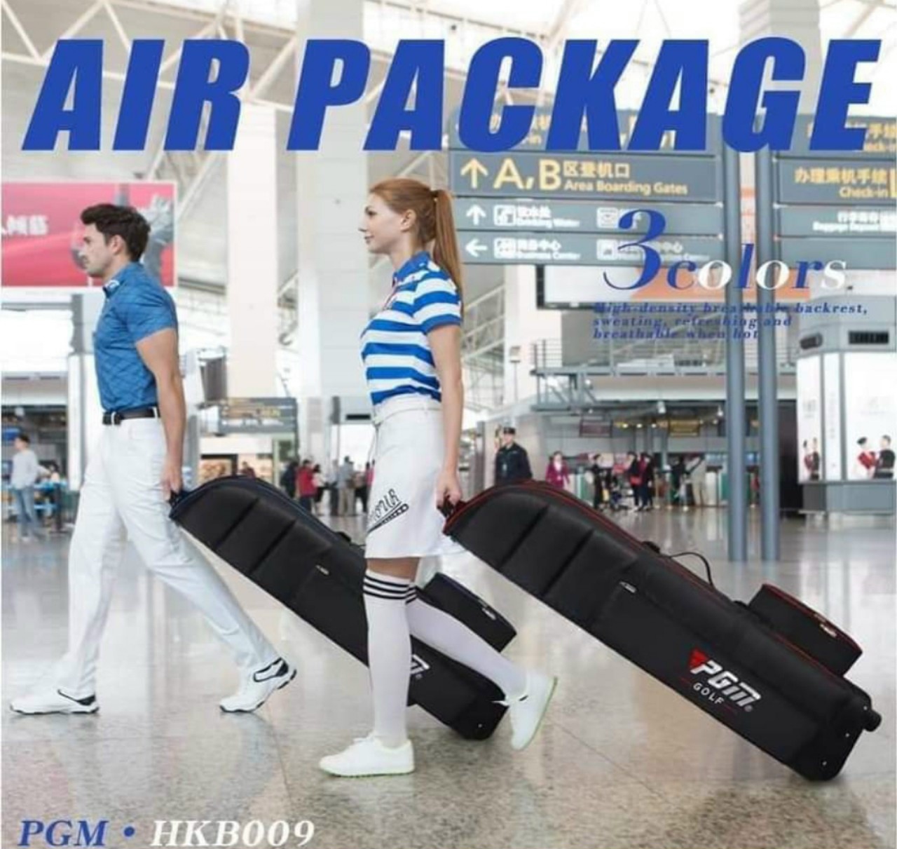 Cover máy bay túi gậy golf-có bánh xe kéo- chính hãng pgm