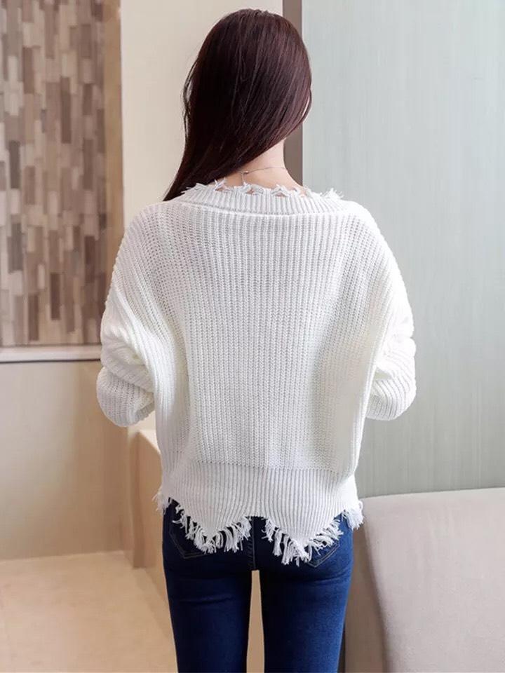 ÁO LEN CỔ TIM LAI TUA RUA CỰC HÓT DT