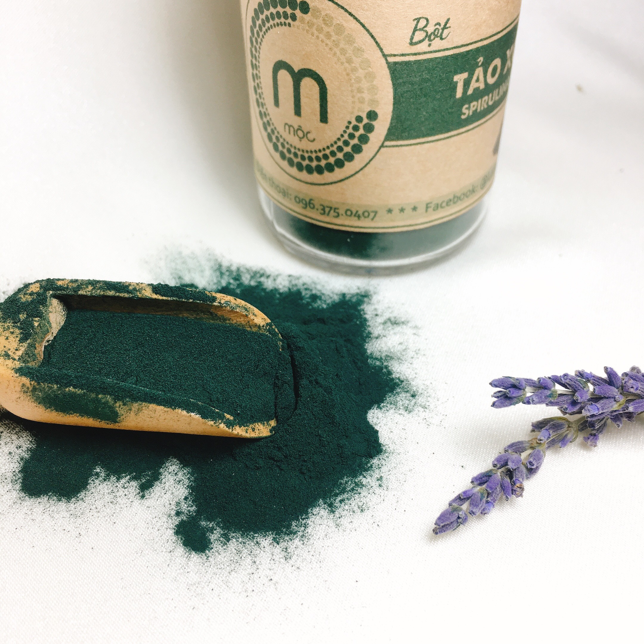 Bột Tảo Xoắn Spirulina Nhật Bản dưỡng ẩm trắng da ngăn ngừa lão hóa loại bỏ mụn thiên nhiên đắp mặt nạ nguyên chất túi 10g và 30g dạng túi
