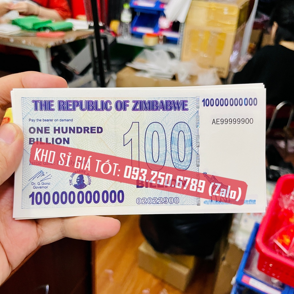 Tờ Tiền 100 Tỷ Zimbabwe Kỉ Niệm Để Sưu Tầm, Làm Quà Tặng