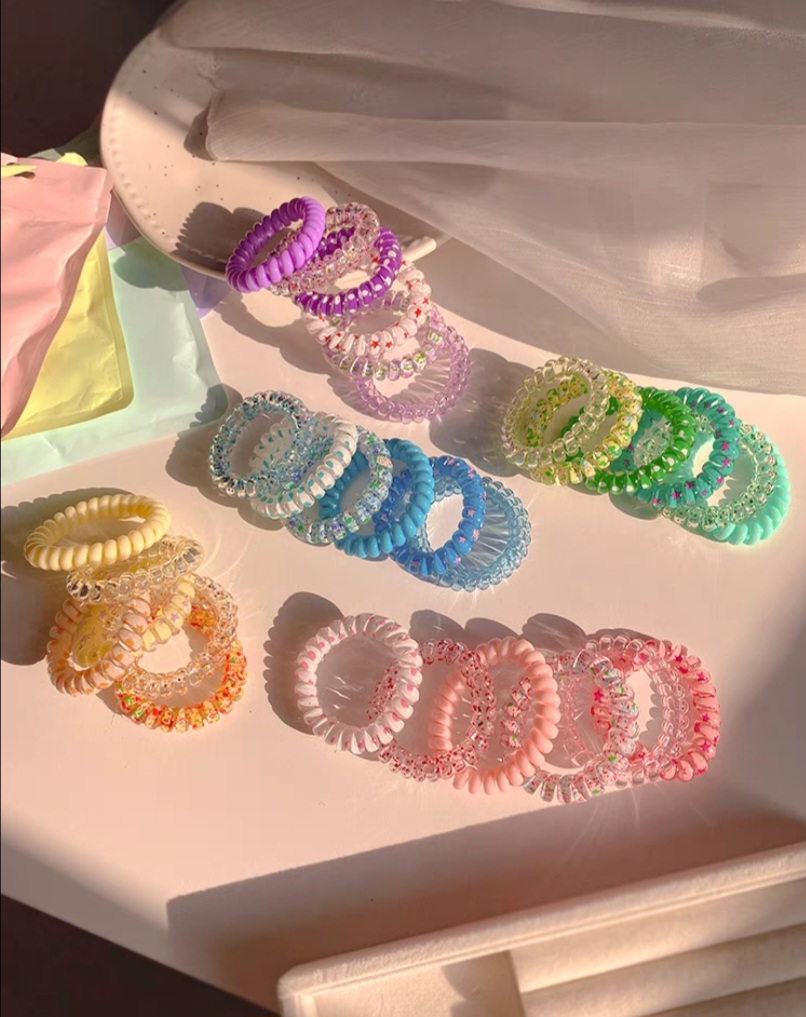 Set 6 dây cột tóc lò xo màu pastel dễ thương