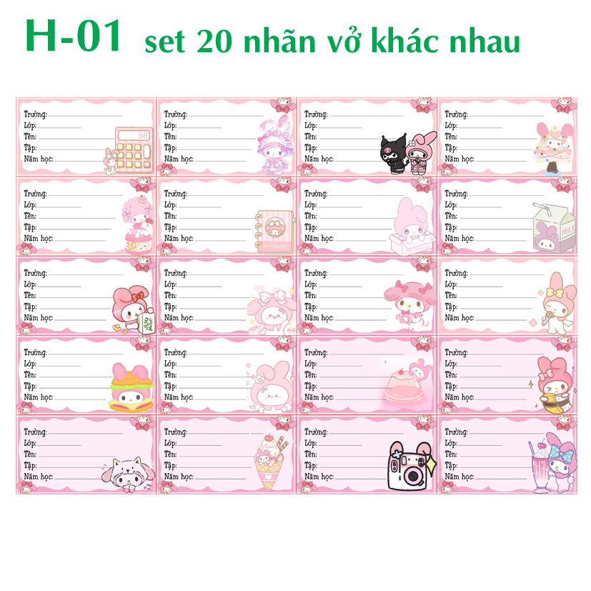 Nhãn vở My Melody - Nhãn dán My melody