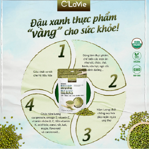 Đậu xanh hữu cơ C'Lavie 200g