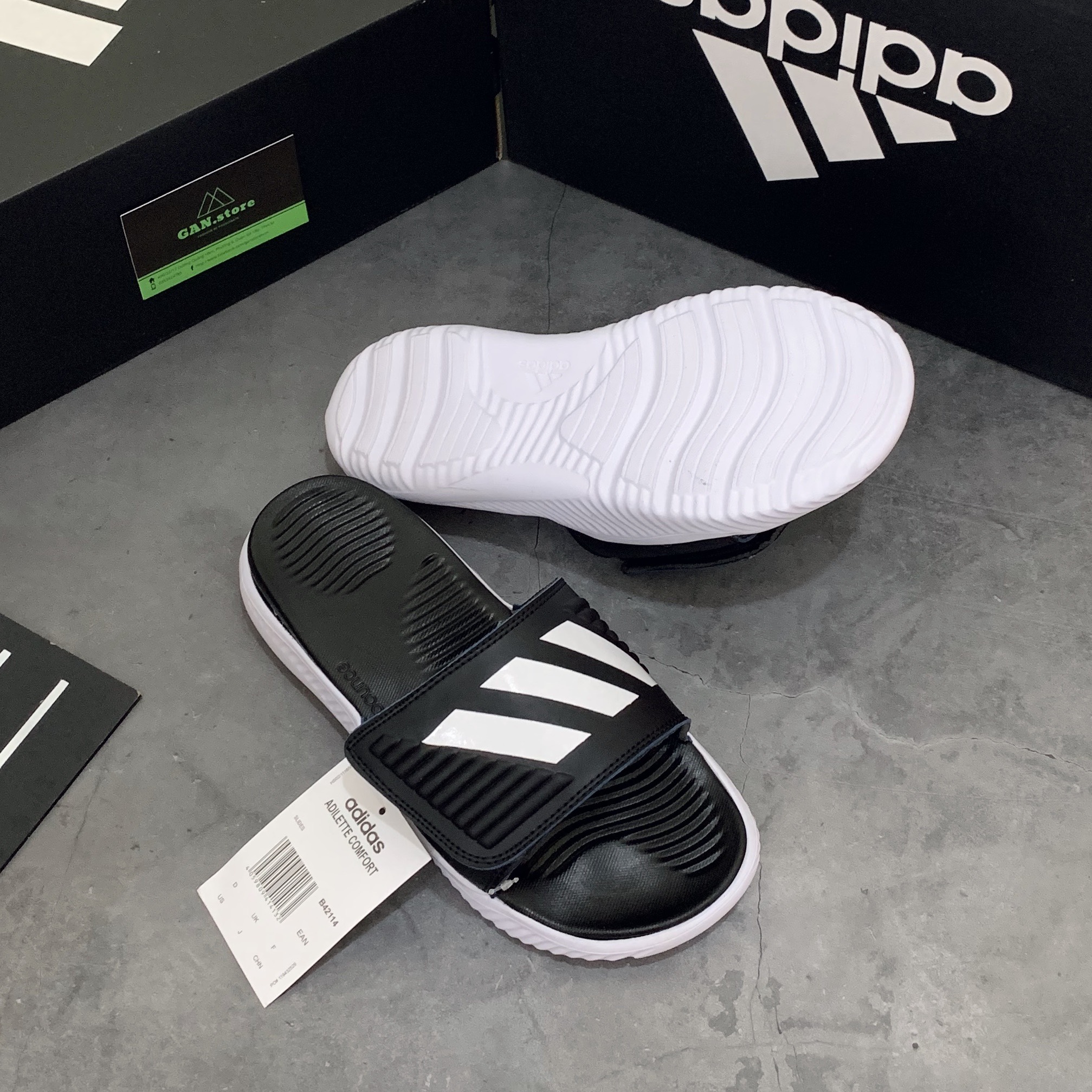 DÉP ADIDAS ALPHABOUNCE ĐEN TRẮNG - FULLBOX TEM TAG - HCM