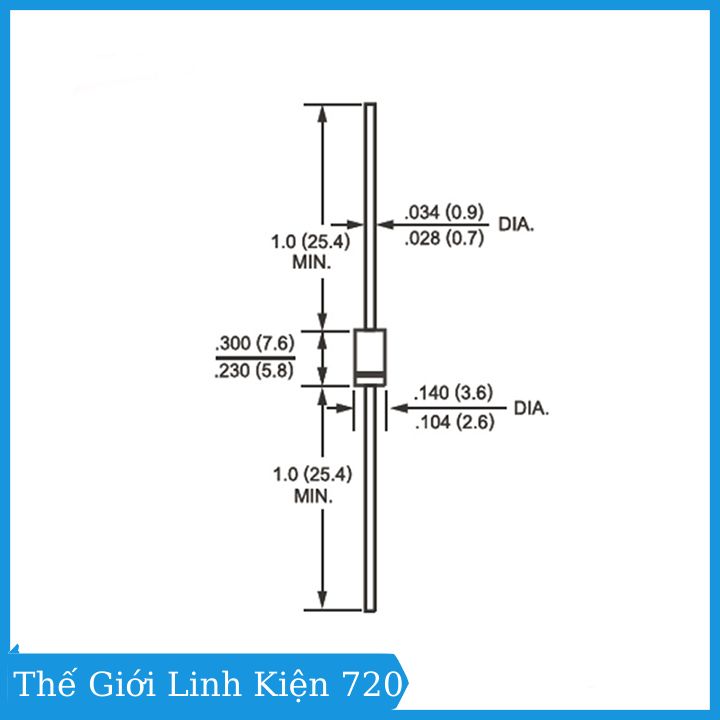 Diode chỉnh lưu HER208 điện áp 1000V 2A