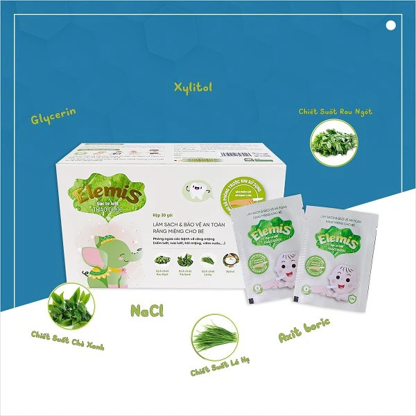 Gạc rơ lưỡi Elemis thảo dược cho trẻ sơ sinh ( hộp 30 chiếc)