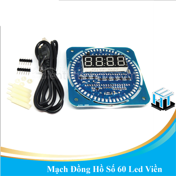 Mạch Đồng Hồ Số 60 Led Viền 89S52 DS1302