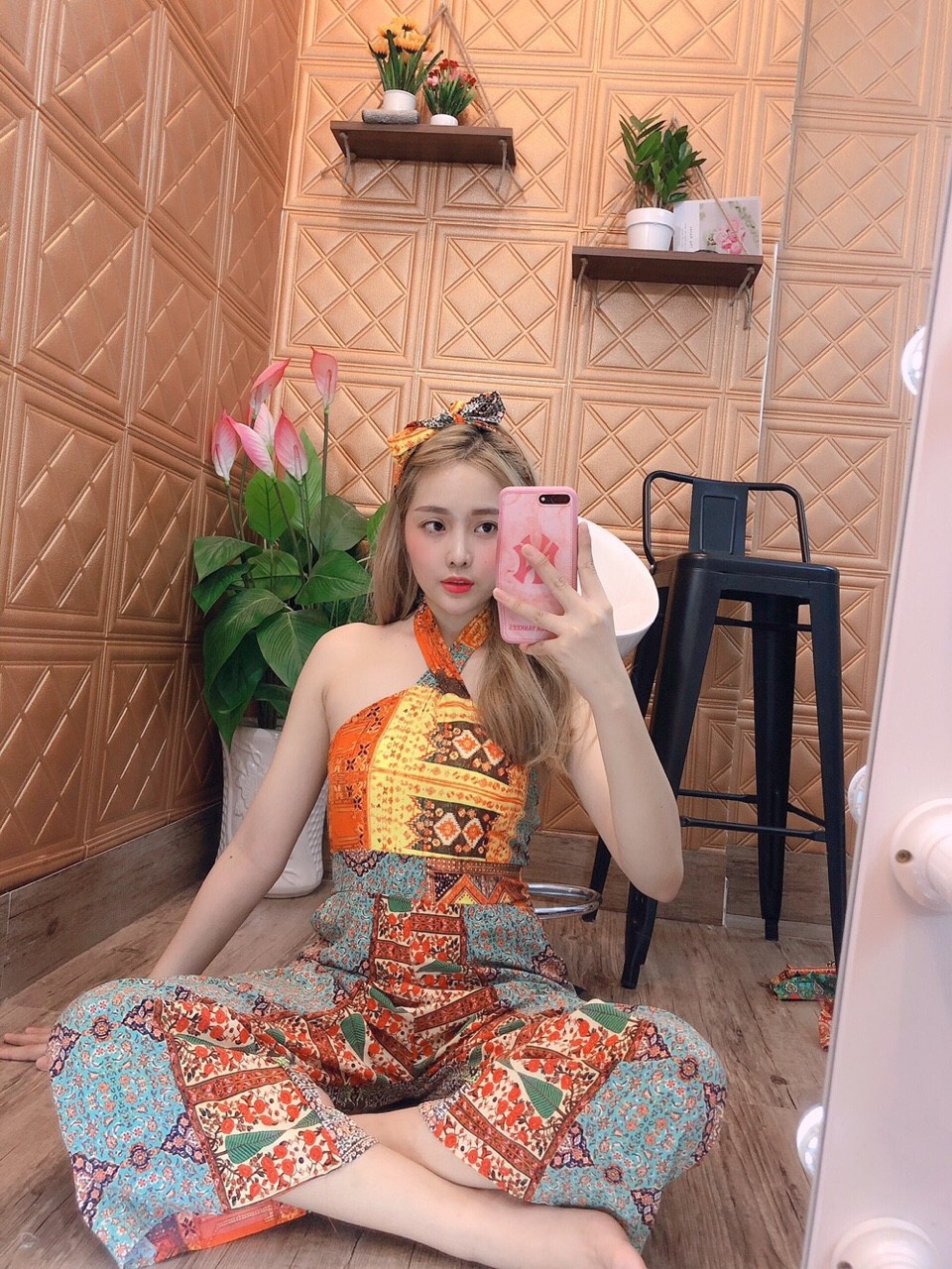 Sét bộ thổ cẩm cao cấp dạng yếm - pl