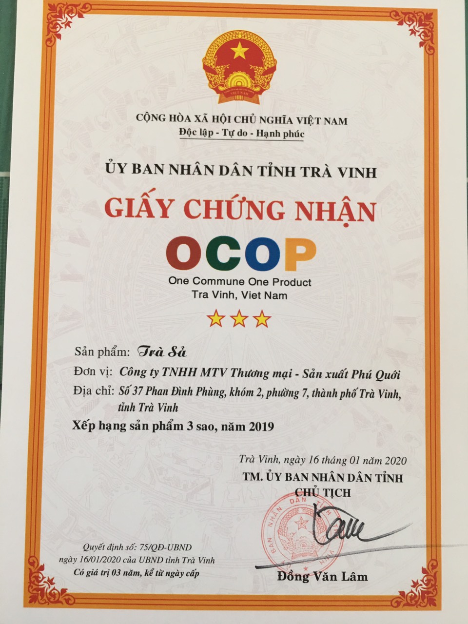 Trà Sả ( trà túi lọc) [Hai Lúa - Phú Qưới] hộp 30 gói