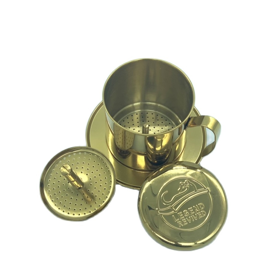 Phin pha cà phê Inox cao cấp( Inox 304) - In logo Con Chồn