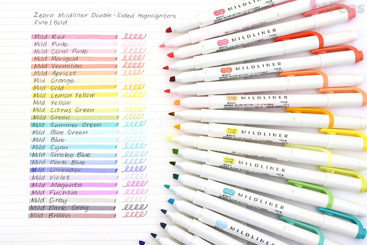 Bút đánh dấu hai đầu Zebra mildliner Nhật Bản