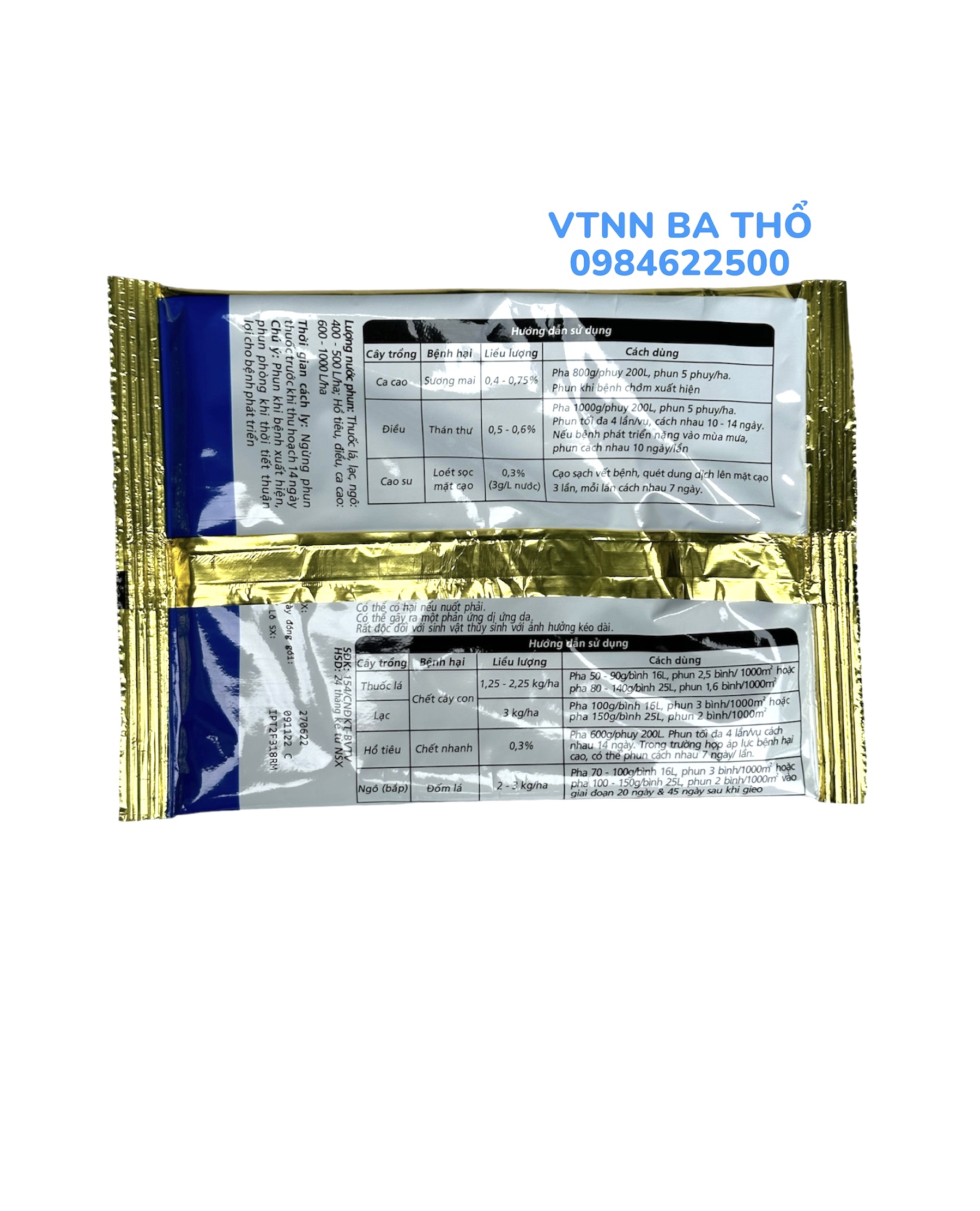 Thuốc Trừ Bệnh Ridomil Gold 68WG 100gr (gói)