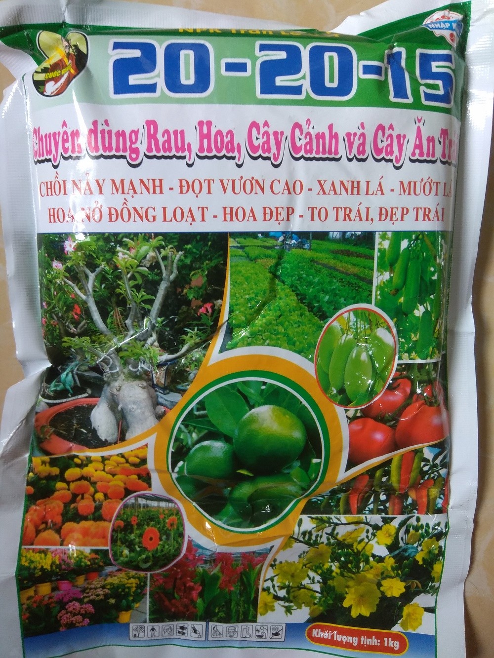 Phân bón NPK 20-20-15 BIOMAX - gói 1 kg