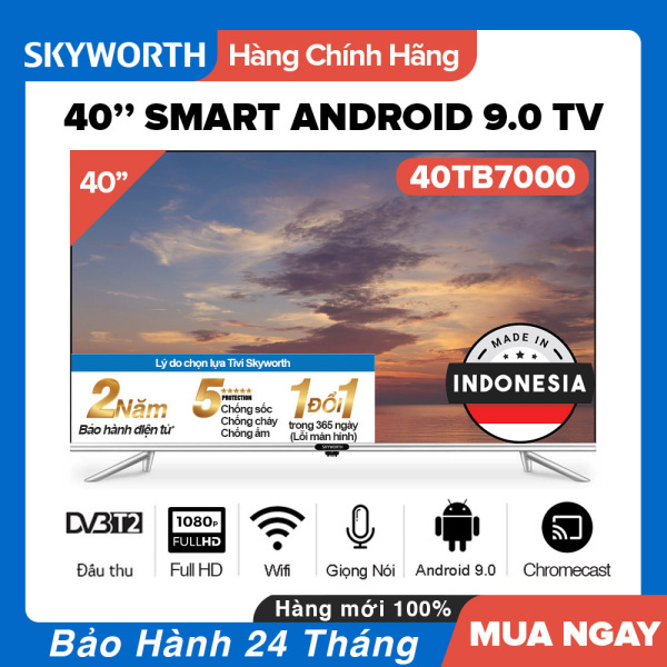 Bảng giá Smart Voice Tivi Skyworth 40 inch Full HD - Model 40TB7000 Android 9.0, Điều khiển giọng nói, DVB-T2, Chromecast built-in, Tivi Giá Rẻ Chất Lượng - Hàng Chính Hãng