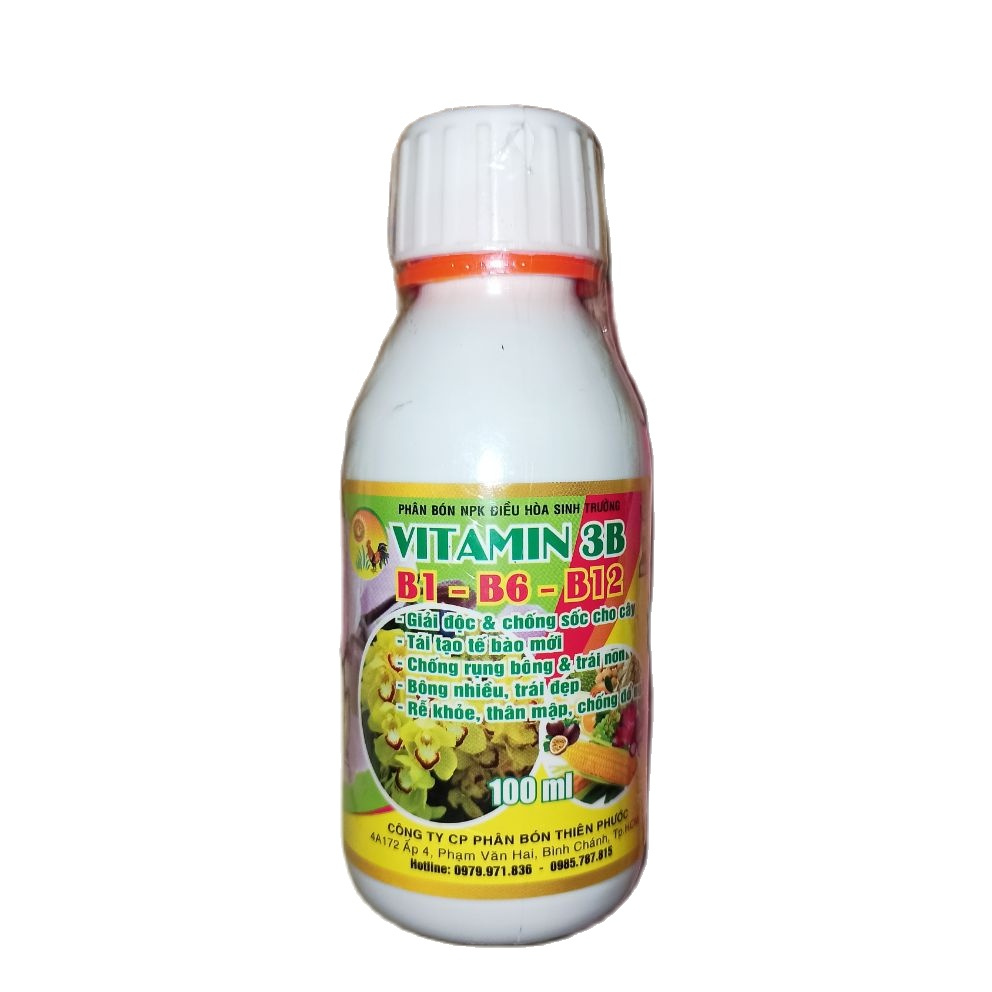 Phân Bón Vitamin 3B Điều hoà sinh trưởng B1-B6-B12 rất tốt cho Lan và cây kiểng, lọ 100ml