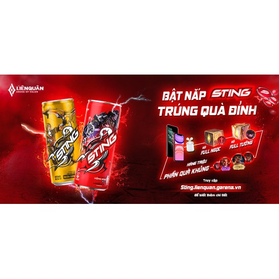 Lốc 6 Lon Nước Tăng Lực Sting Lon 330ml