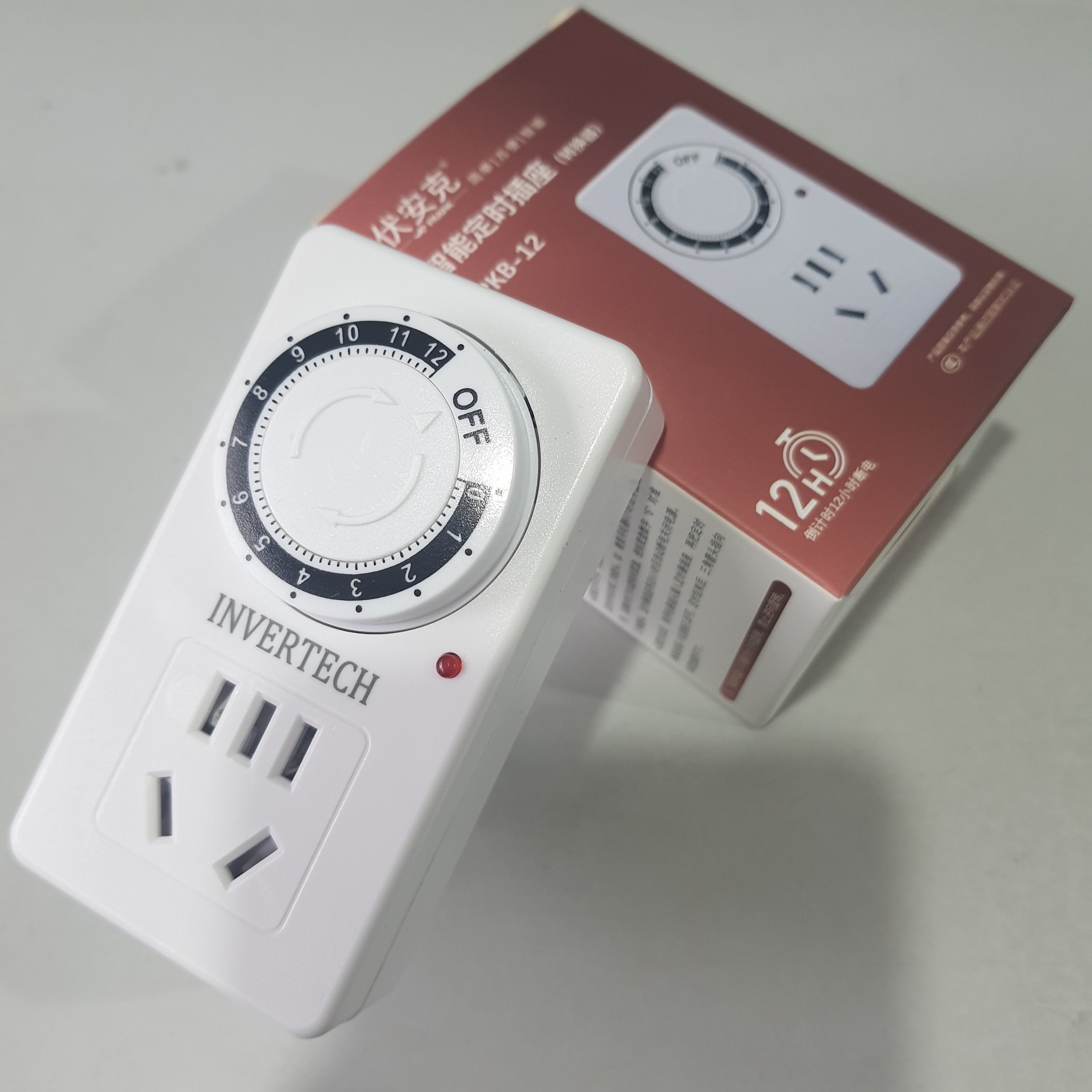 Ổ cắm điện hẹn giờ tắt tiện dụng Ổ cắm hẹn giờ bằng cơ công suất 10A/220V (Trắng) ổ cắm hẹn giờ lùi