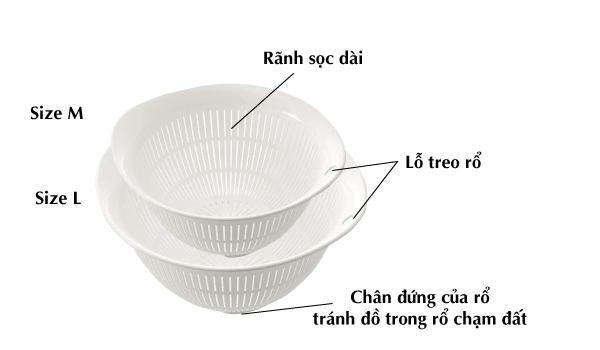 RỔ NHỰA KHÁNG KHUẨN LEI L RICHELL (TRẮNG)