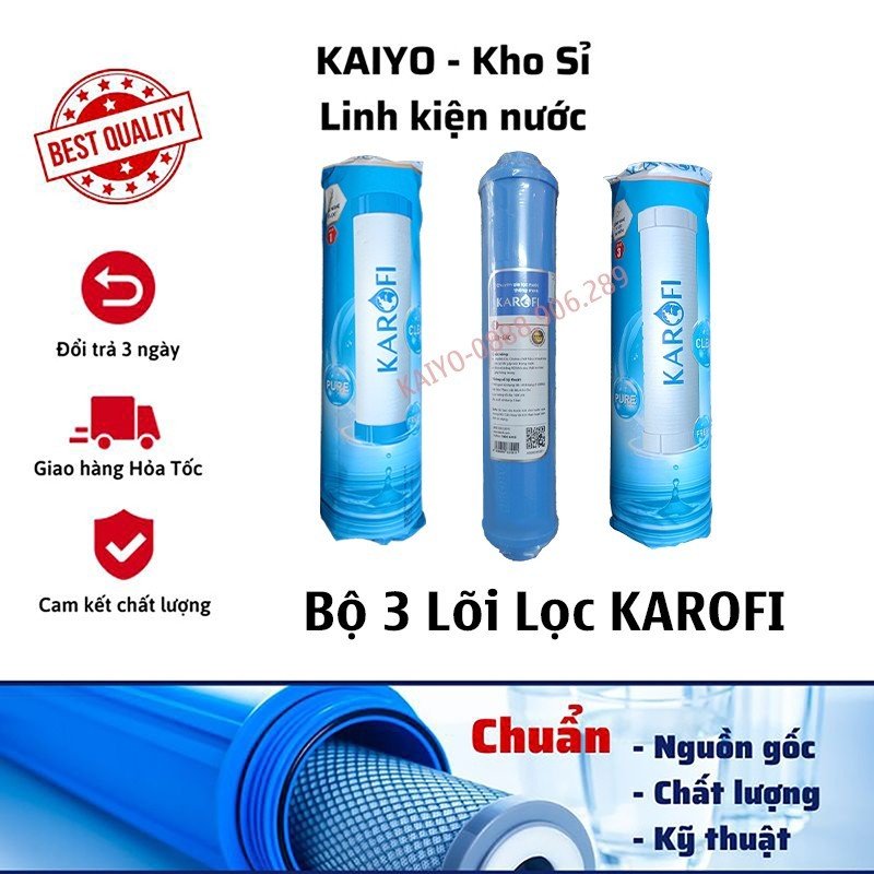 Bộ lõi lọc nước karofi 123 - lõi lọc chính hãng dùng cho các loại máy ro