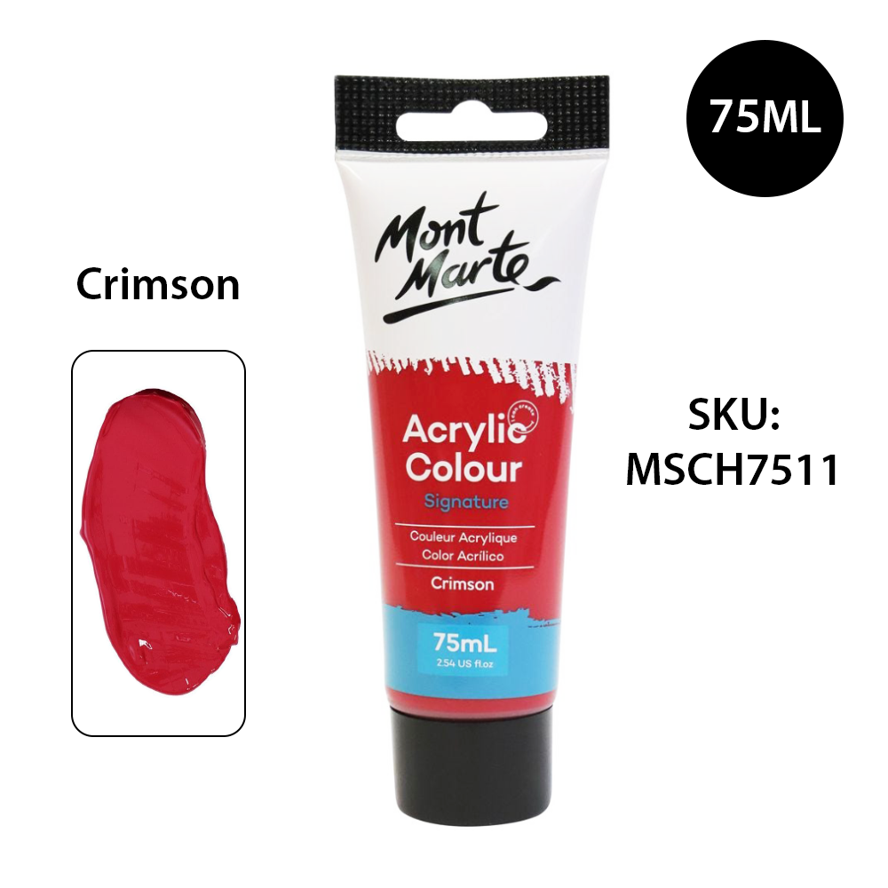 Màu acrylic mont marte 75ml - crimson - acrylic colour paint signature 75ml - msch7511
