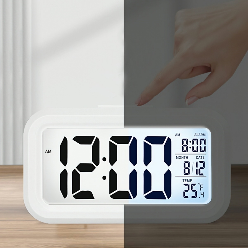 Premium LCD alarm desk led clock temperature and humidity meter-Hause