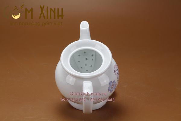 ấm chén Bát Tràng_Bộ bình trà Phú Quý hoa tỉ muội