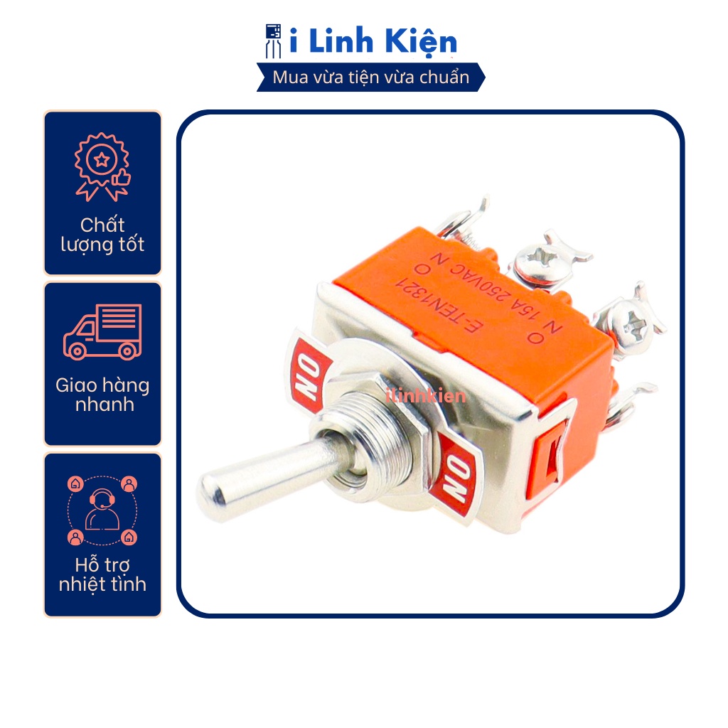 Công tắc gạt đôi E-TEN1321 15A 250V 2 chế độ ON-ON 6P