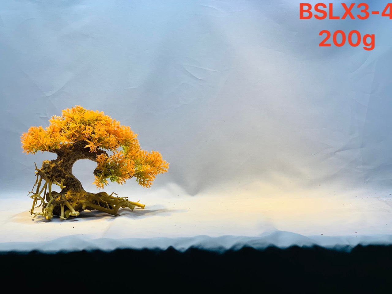 Gỗ lũa thủy sinh _ BSLX5 Driftwood bonsai_20 x25 (cm) _Cây gỗ lũa bonsai dáng đổ (Có 6 loại: Tán xương, tán gỗ, Bông Tùng xanh, Bông Tùng đỏ, Tùng Cam, Tùng màu kem)