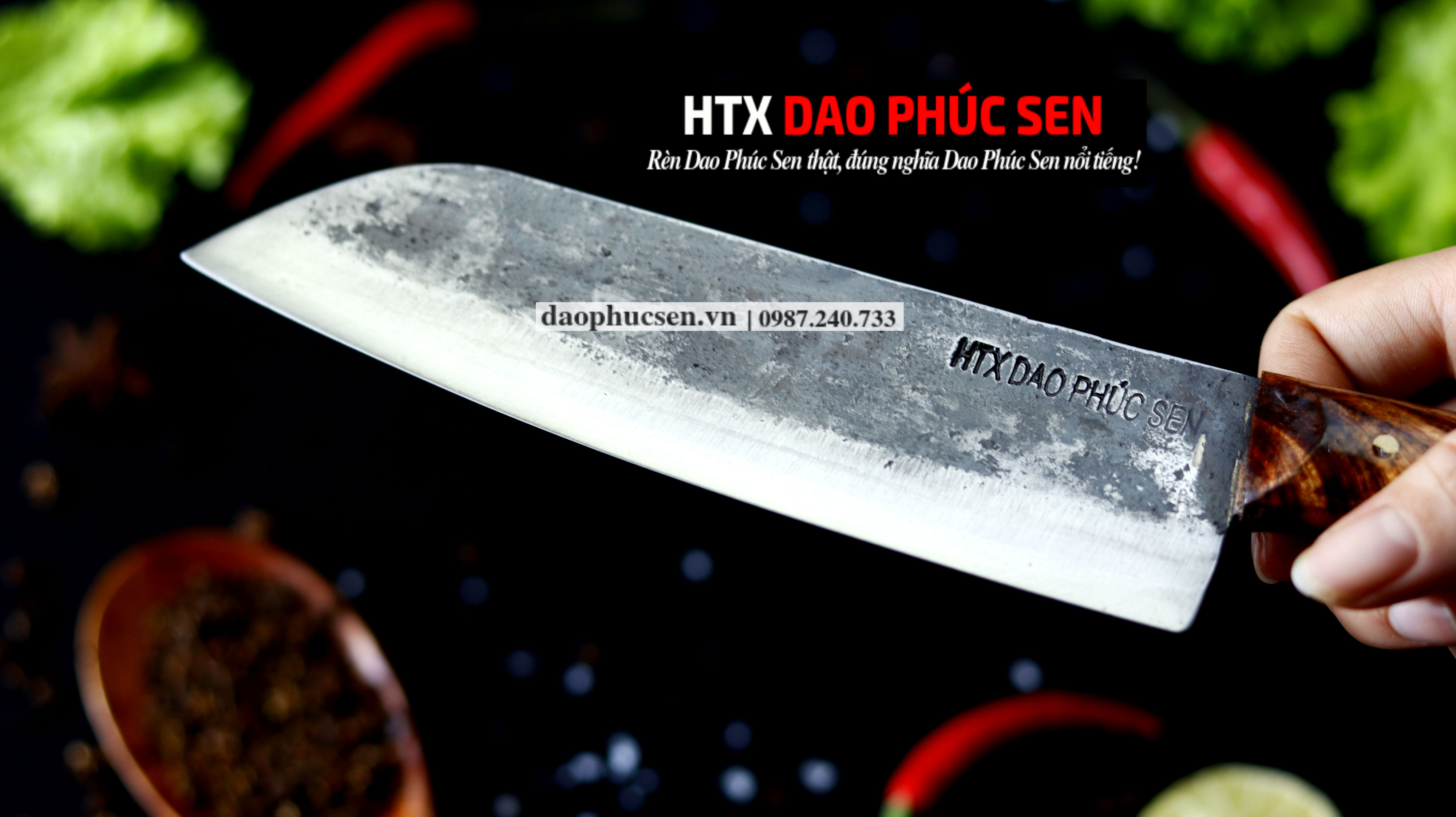 DAO PHÚC SEN THÁI KIỂU 05 cán ốp đồng ( GT05 ) HTX DAO PHÚC SEN