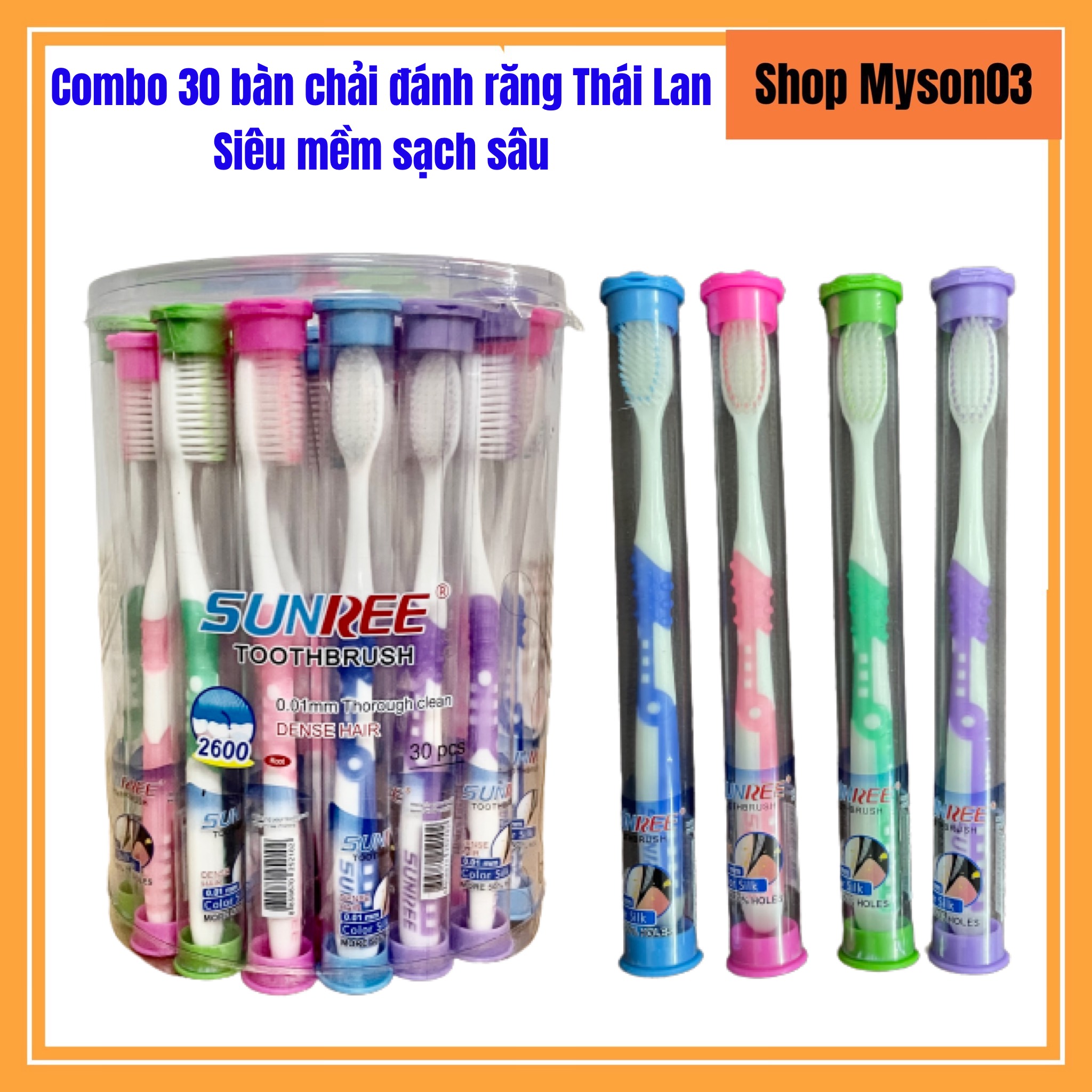 COMBO 10 Bàn Chải Đánh Răng Thái Lan Siêu Mềm Sạch Sâu - MYSON03
