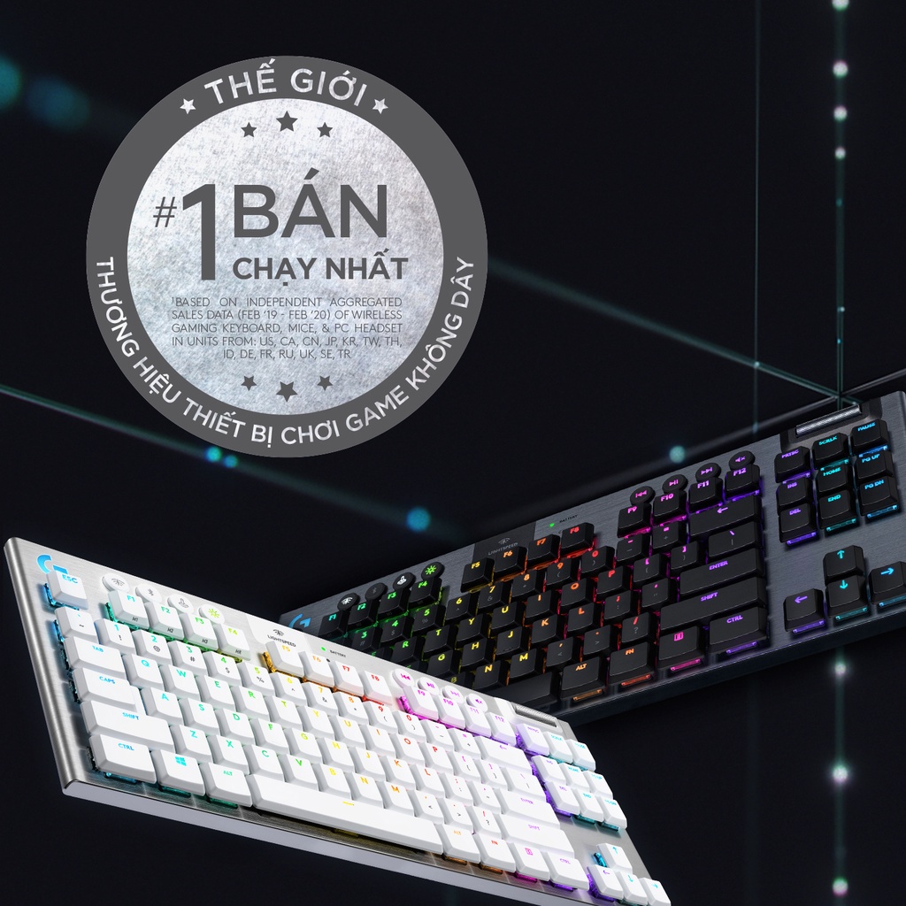 Bàn Phím Không Dây Logitech G913 TKL Lightspeed Wireless RGB