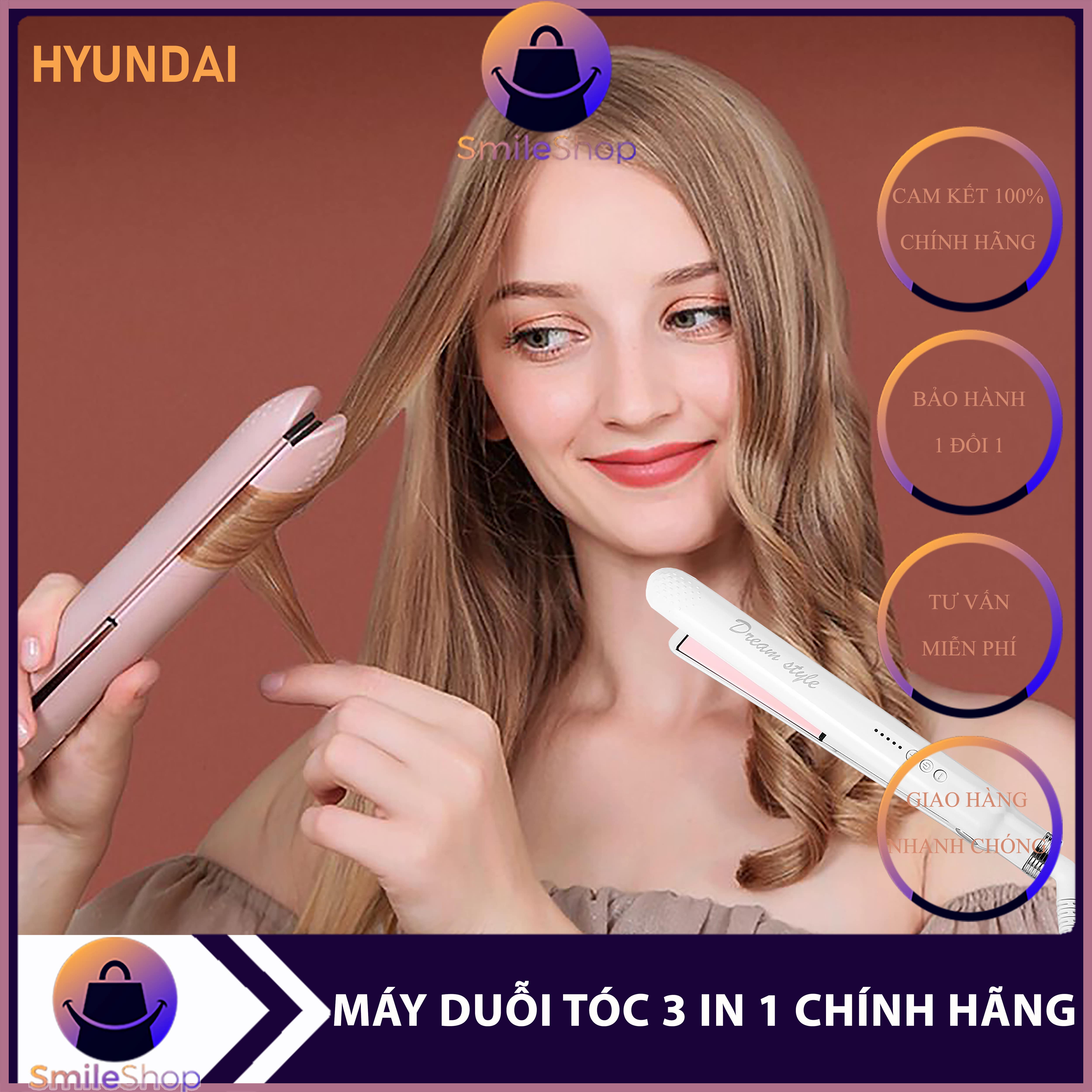 Máy uốn tóc tự động Hàn Quốc 3 in 1 Dream Style - Máy làm tóc xoăn tự động kiêm máy ép tóc, duỗi tóc ion âm tiện dụng 5 mức độ nhiệt phù hợp với nhiều kiểu tóc tự động ngắt khi quá nhiệt - Bảo hành 12 tháng