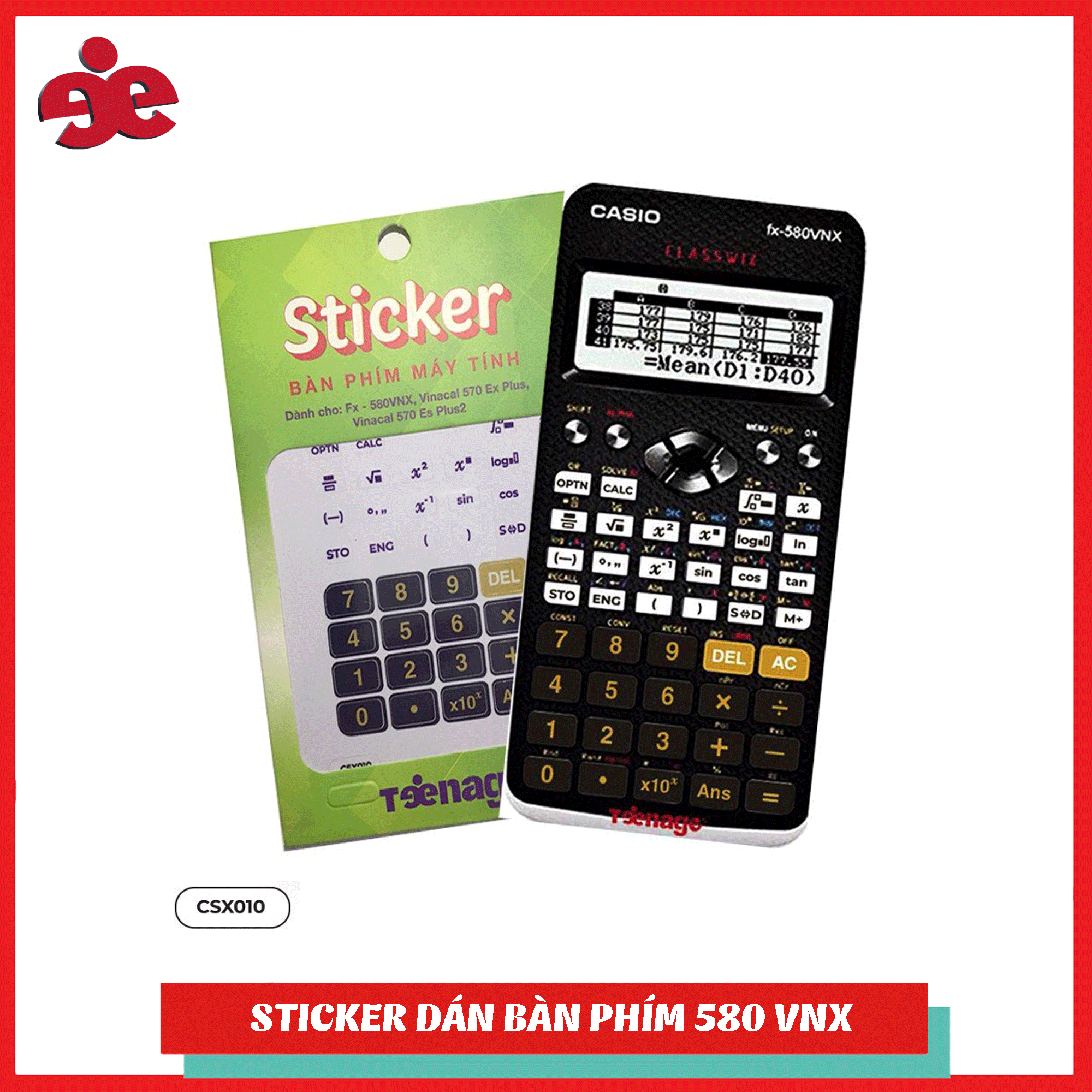 STICKER DÁN PHÍM MÁY TÍNH CASIO FX 580VNX
