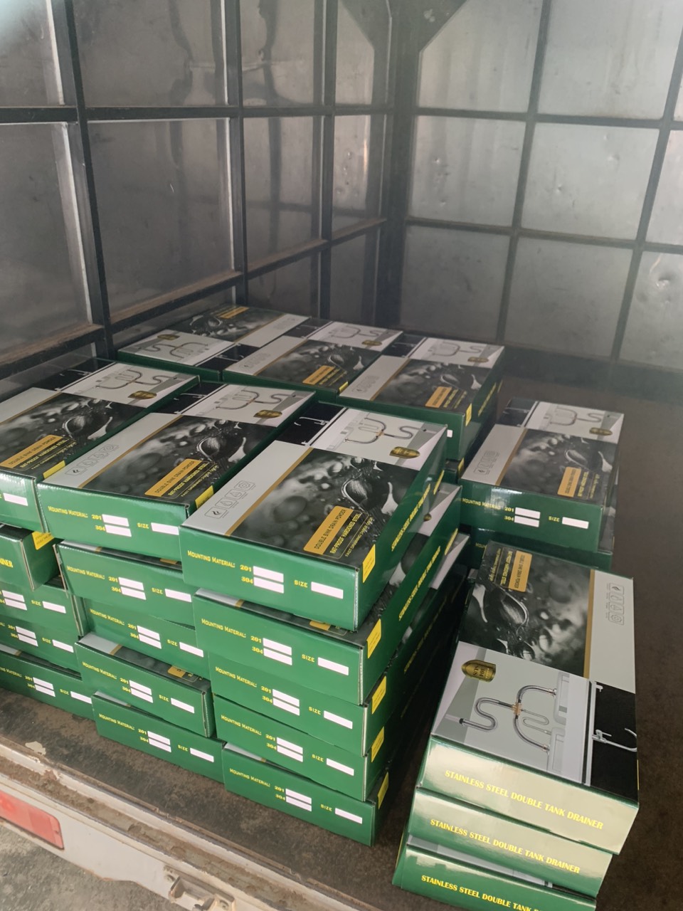 Xi phông xả chậu rửa bát đôi bằng inox