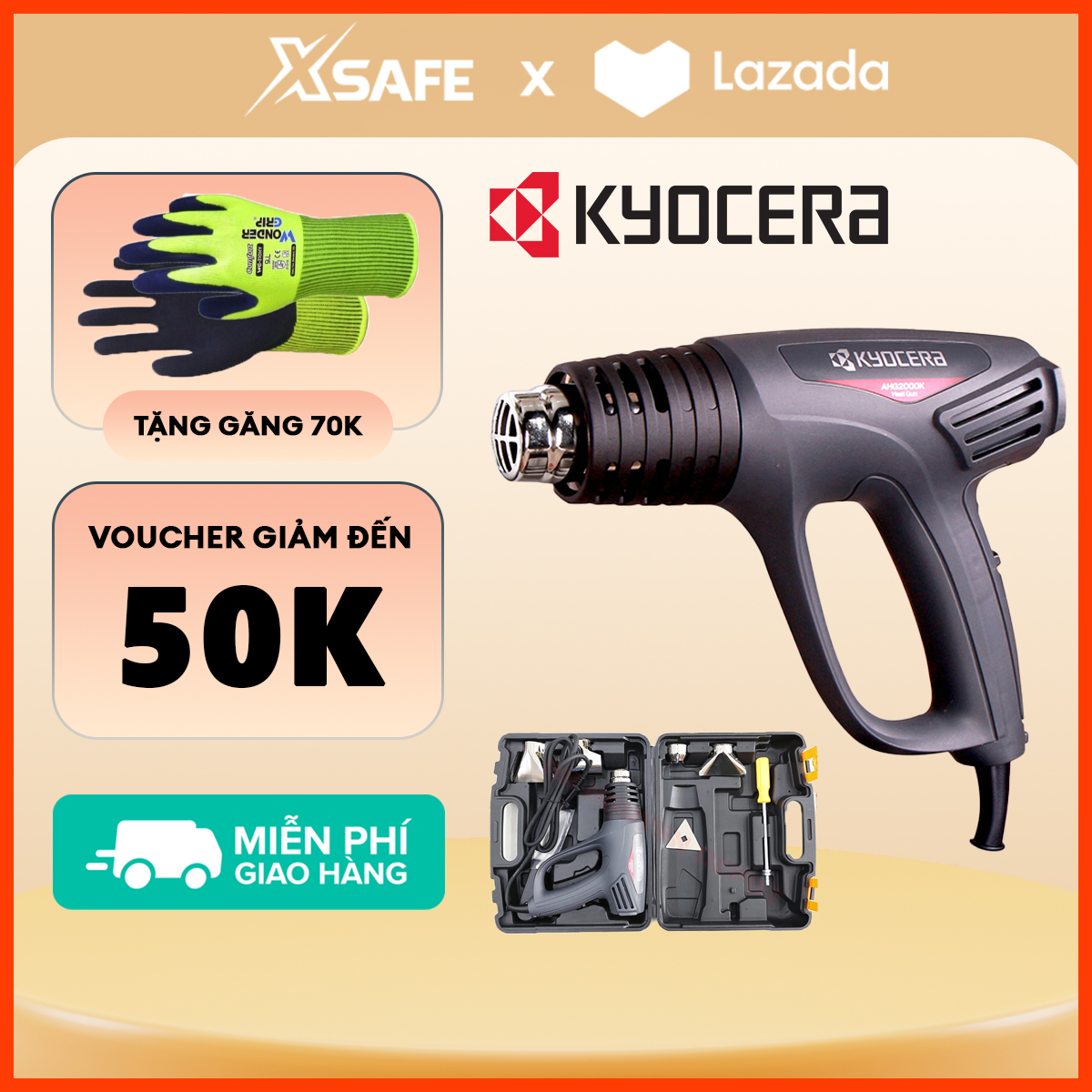 Ultralight ahg2000k 2000W blower temperature control 450-600 Celsius, convenient plastic suitcase-authentic xsafe