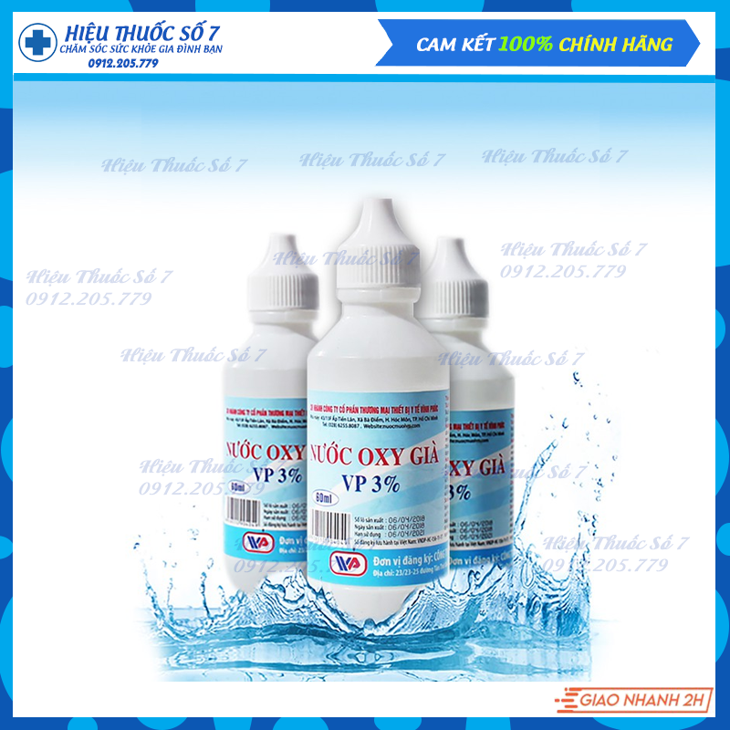 Combo 4 Chai Oxy Già Vĩnh Phúc 3% Dung Dịch Sát Khuẩn Vết Thương 60ml