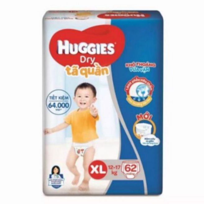 Tã bỉm quần Huggies XL 62 miếng. Date 10/2023